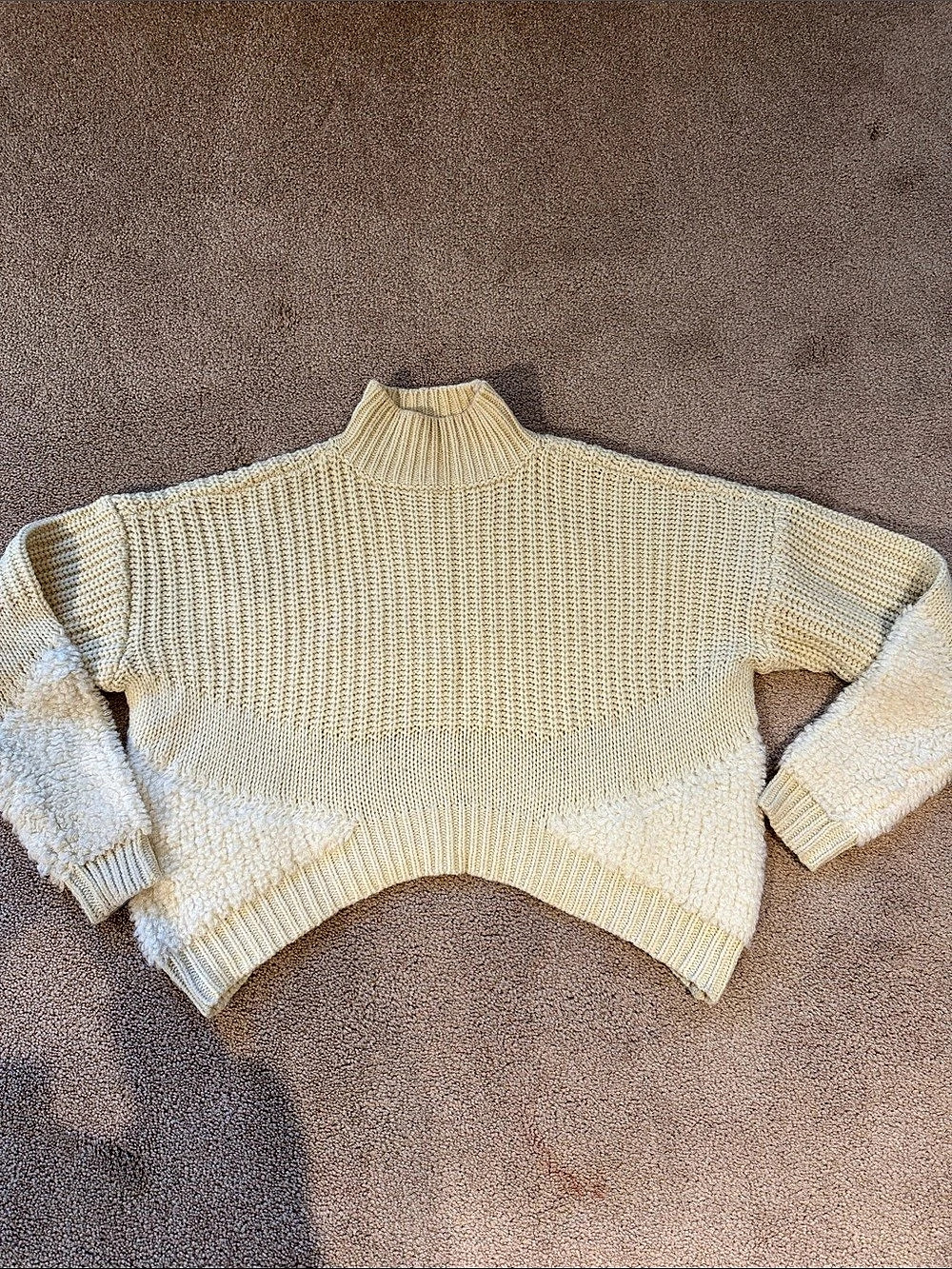 Tularosa Textured Turtleneck Sweater in Cream Like New
